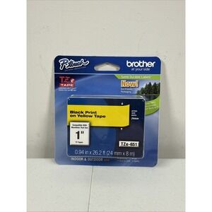 New Genuine Brother P-Touch TZe-651 Black on‎ Yellow Tape Bag